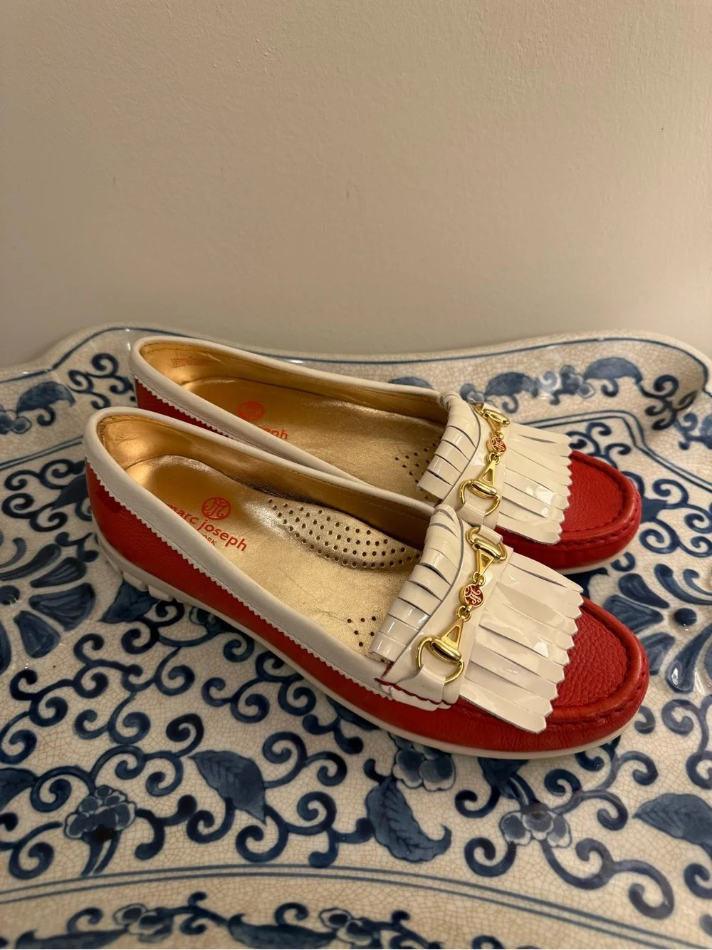 Marc Joseph New York Red Golf Loafers size 9